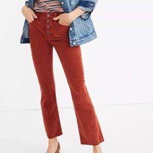 Cali Demi-Boot Jeans: Corduroy Edition in Burnt Orange